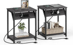 VASAGLE End Table with Charging Station, Small Side Tables by Unknown
