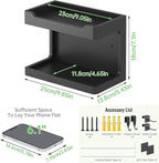 NiHome Bedside Wall Shelf Organizer, Wood 2-Tier Floating Nightstand, 4 DIY - Image 3
