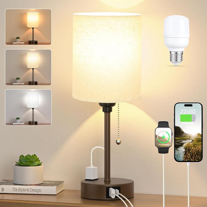 Small Bedside Table Lamp for Bedroom, Desk Lamp - Image 7