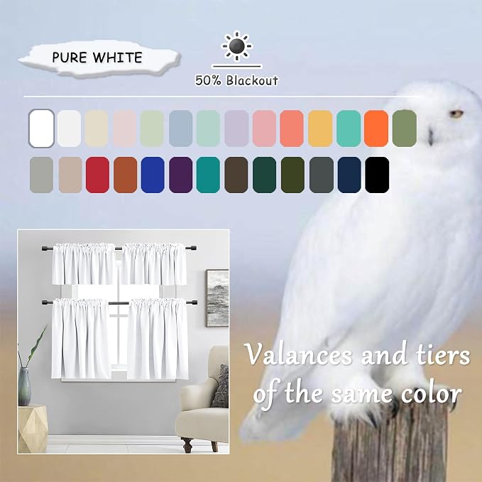 Pure White Room Darkening Curtains Extra Long 108 inch Length - Image 4