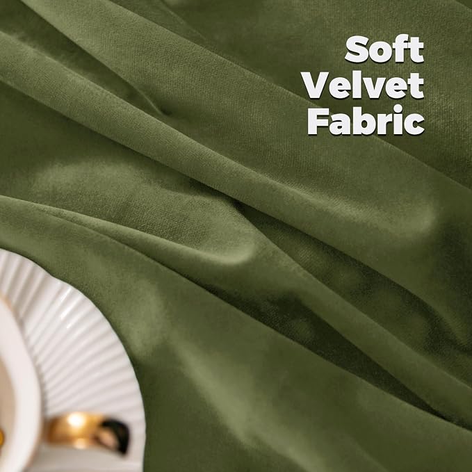 BGment Sage Green Velvet Blackout Curtains 80 Inches Long - Image 5