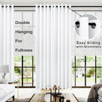 KOUFALL 96 Inch Curtains 2 Panel Set, Semi Blackout Extra Wide Living Room - Image 2