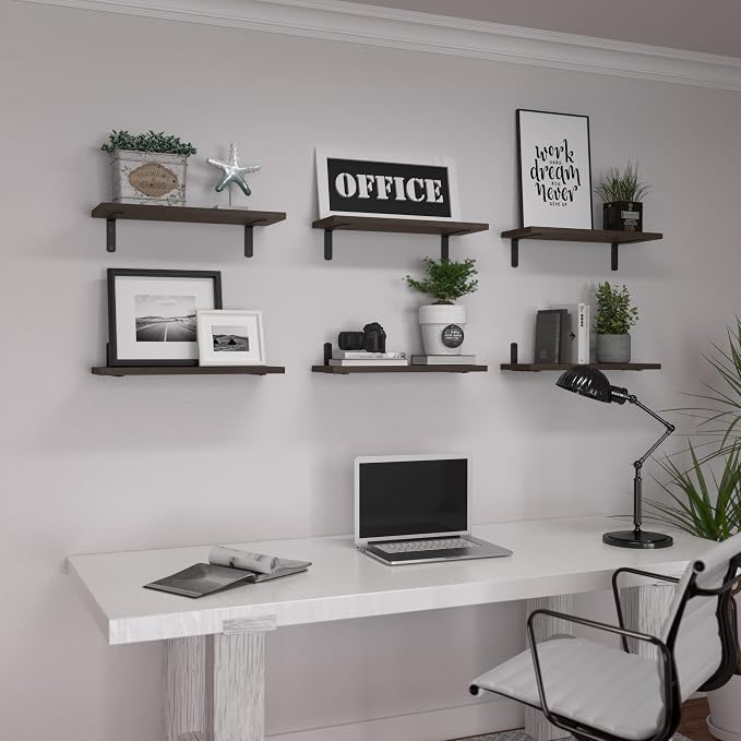 Wood Floating Shelves Set of 6, Shelves - Image 7