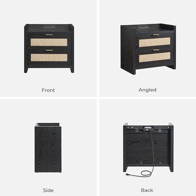 SICOTAS Rattan Night Stand Bedside Table : Nightstand - Image 9