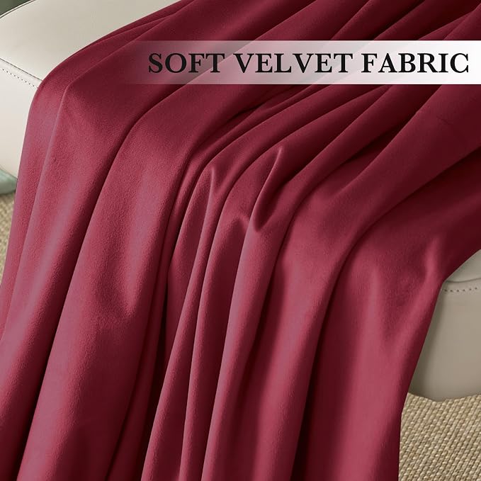 RYB HOME Velvet Curtains 108 inches Long, Extra Long High Ceiling Curtains | - Image 4