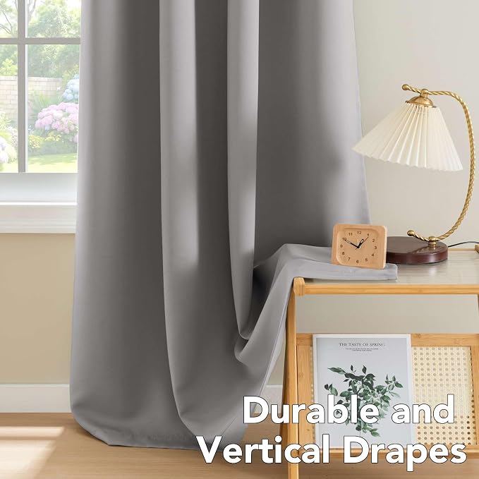 H.VERSAILTEX Kitchen Curtains Blackout Grey Curtains - Image 8