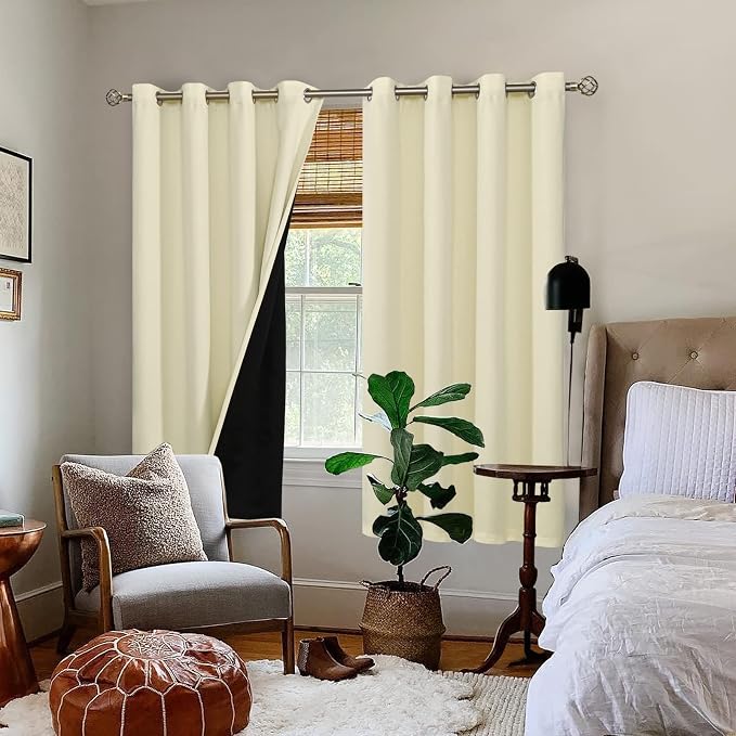 BGment Cream 100% Blackout Curtains - Image 2