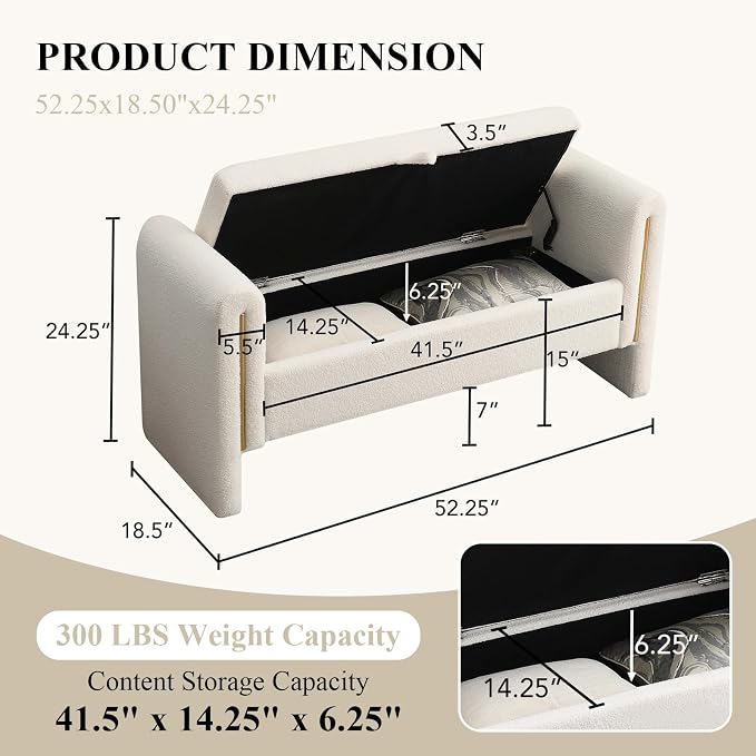 Storage Ottoman Bench, End of Bed Bench - Image 2