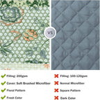 Cmfshape Summer Floral Oversized King Quilted Bedspread, Romantic Green Quilt - Image 7