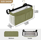 Olive Color Bedside Caddy Storage Bag Bedside Organizer - Image 4