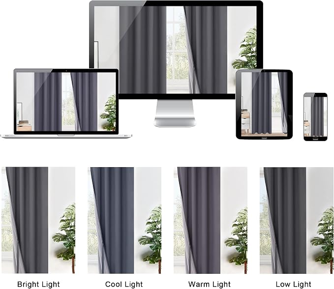 XWZO 100% Blackout Curtains 45 Inches Long - Image 8