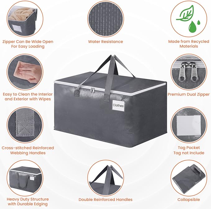 BlissTotes Large Moving Bags, Storage Bags, 76L-6 Pack | Moving Bags - Image 3