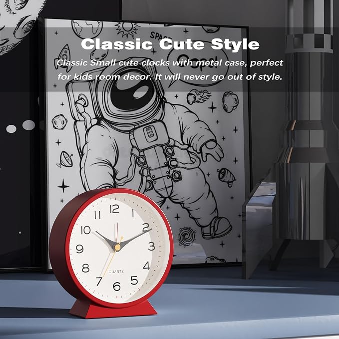 AYRELY® 4.5" Analog Alarm Clock, Small Retro Desk Clock and Table Clock | - Image 5