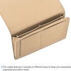 PATIKIL 13in Bedside Caddy, Bed Caddy Bedside Organizer Hanging 5 Pocket Soft - Image 3