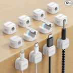 JOYROOM 12 Pack Magnetic Cable Clips, Cord Organizer Adhesive Wire Holder | by JOYROOM