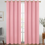 Diraysid Pink Grommet Blackout Curtains by Diraysid%2C+refresh+your+life