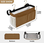 DOMIKING Brown Bedside Caddy for Dorm Bed Recliner Armrest Organizer - Image 4