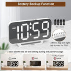 Peakeep Slim Digital Mirror Aesthetic Alarm Clock - Image 6