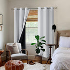 BGment Greyish White 100% Blackout Curtains - Image 2