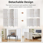 4 Panel Room Divider, 2-in-1 Detachable Privacy Screen, Folding Privacy Screen - Image 2