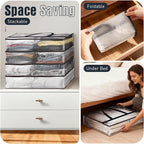 4 Packs 60L Clear Under Bed Storage Containers, Large Clothes Storage Bags | - Image 7