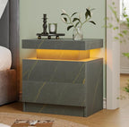 Modern Gray LED Nightstand for Bedroom Bedside Table by Unknown