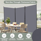 Room Divider 3 Panel Folding Privacy Screen, Round Pad Design Wall Divider | - Image 3