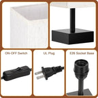 aooshine Beige Bedroom Table Lamp Set - Image 3