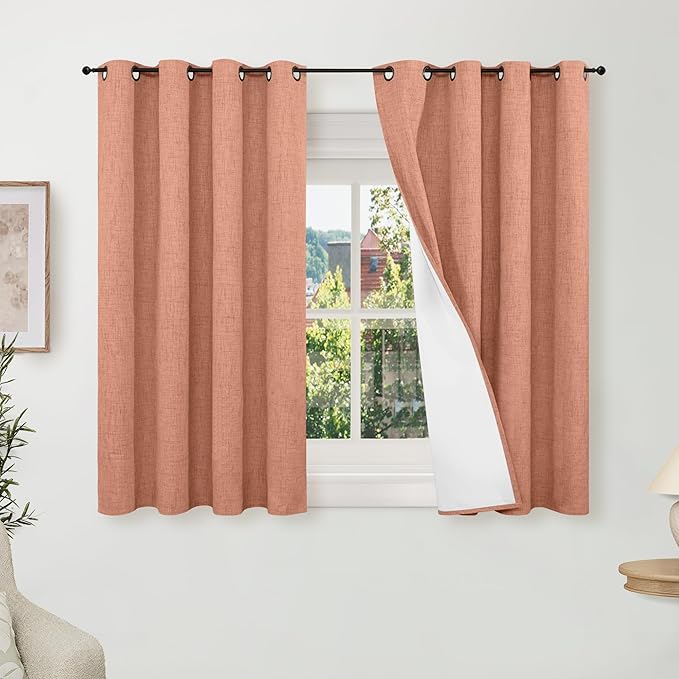 Linen Blackout Curtains 54 Inches by Lajode