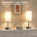Grey Nightstand Bedroom Lamp - Image 4