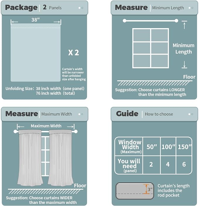 BGment Black Blackout Curtains for Bedroom 84 Inch Long 2 Panels | Thermal - Image 6