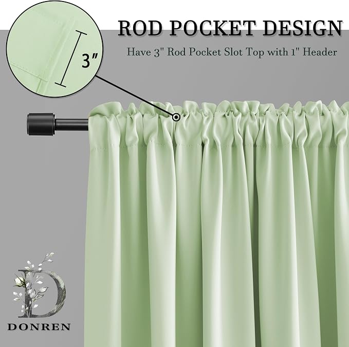Light Green Curtains Light Filtering - Image 4