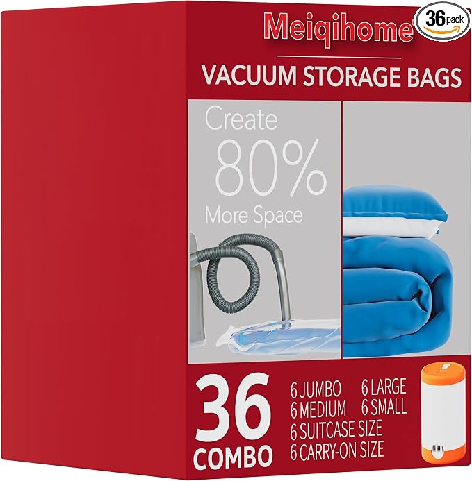 Vacuum Seal Bags for Clothing Travel & Home Storage, travel vacuum bags by MEIQIHOME