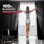 Deconovo 100% Blackout Curtains, Thermal Insulated Window Drapes, Noise - Image 2