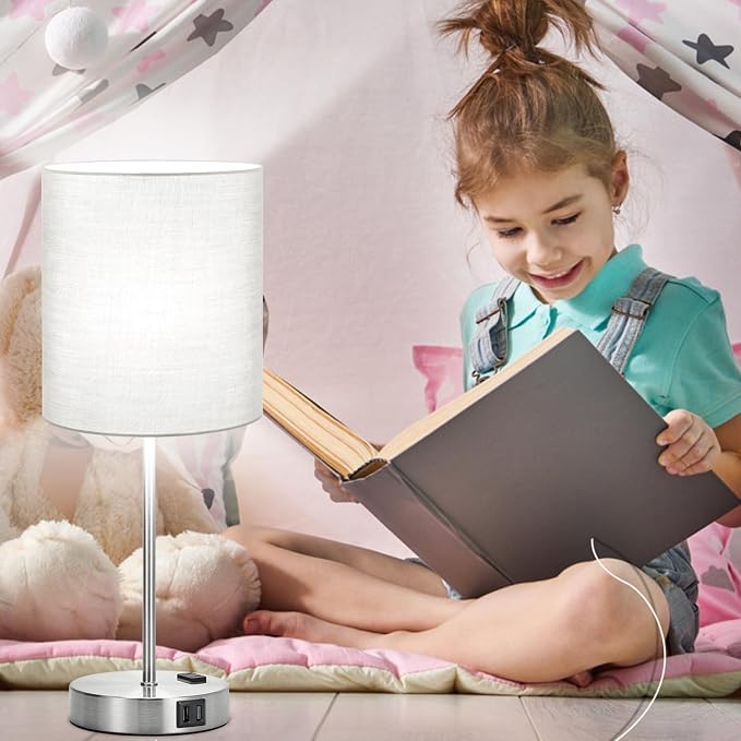 Set of 2 Grey Touch Control Table Lamps - Image 7