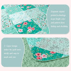 Whale Flotilla Patchwork Quilts Queen Size, Extra Soft Floral Bedspreads | - Image 5