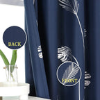 Elegant Silver Palm Tree Pattern Blackout Curtains Foil Print Light Blocking - Image 3