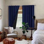 BGment Navy Blue 100% Blackout 48 Inch Curtains - Image 9
