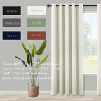 KOUFALL 60 Inch Wide Room Divider Curtains 2 Panel Set Split Privacy Sound - Image 2