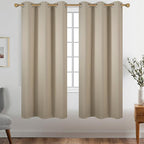 Diraysid Beige Grommet Blackout Curtains by Diraysid%2C+refresh+your+life