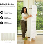Room Dividers and Folding Privacy Screens, Wood Louvered Separators Divider Wall - Image 6