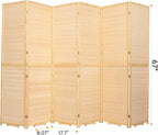 Bamboo Mesh Woven Room Divider 5.6FT, 6 Panel Folding Privacy Screen, Folding - Image 2