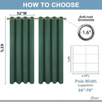 Diraysid Green Grommet Blackout Curtains - Image 6