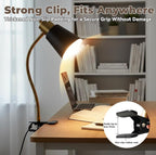 Desk lamp Eye-Caring Table Lamps, 360°Rotation Gooseneck Clip on Lamp Reading - Image 3