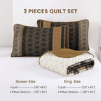 Dinjoy King Size Quilt Set Boho, Soft Striped Bedspreads, 3 Pieces Lightweight - Image 6