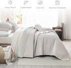 CozyTide Oversized King Bedspread 128"x120", Stone-Washed Cotton King Quilt - Image 2