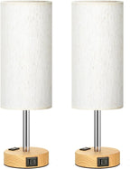 Small Touch Table Lamps Set of 2-3-Way Dimmable, USB A + C Charging, AC Outlet - Image 2