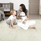 3x14 Washable Runner Rug：Modern Abstract Kitchen Soft Carpet Beige | - Image 2