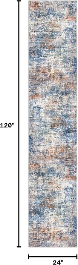 Abstract Runner Rug 2x10 Ft Washable Runners - Image 2