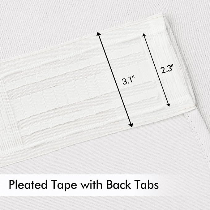 MIULEE Pure White Back Tab Blackout Curtains 52x84 Inch Length 2 Panels Set | - Image 4